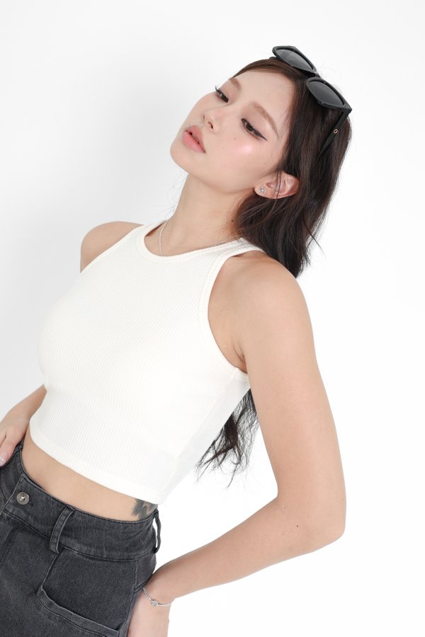 *TPZ* NEW HEIGHTS RACER TOP IN WHITE