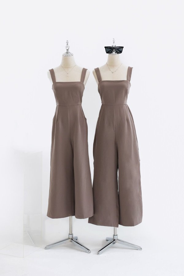 *TPZ* YUNA PADDED JUMPSUIT (PETITE) IN COCOA TAUPE 