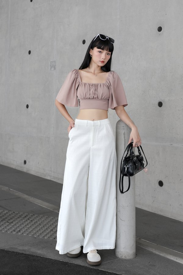 *TPZ* JISOO TEXTURED PANTS IN WHITE
