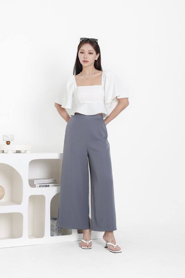 *TPZ* DOVE HIGH WAISTED PANTS 2.0 (PETITE) IN GREYISH BLUE