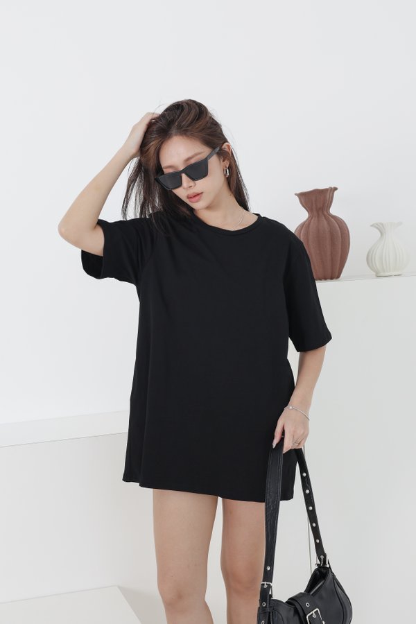 *TPZ* REVERIE TEE DRESS IN BLACK (PETITE EDITION) *WITH DETACHABLE SHORTS*