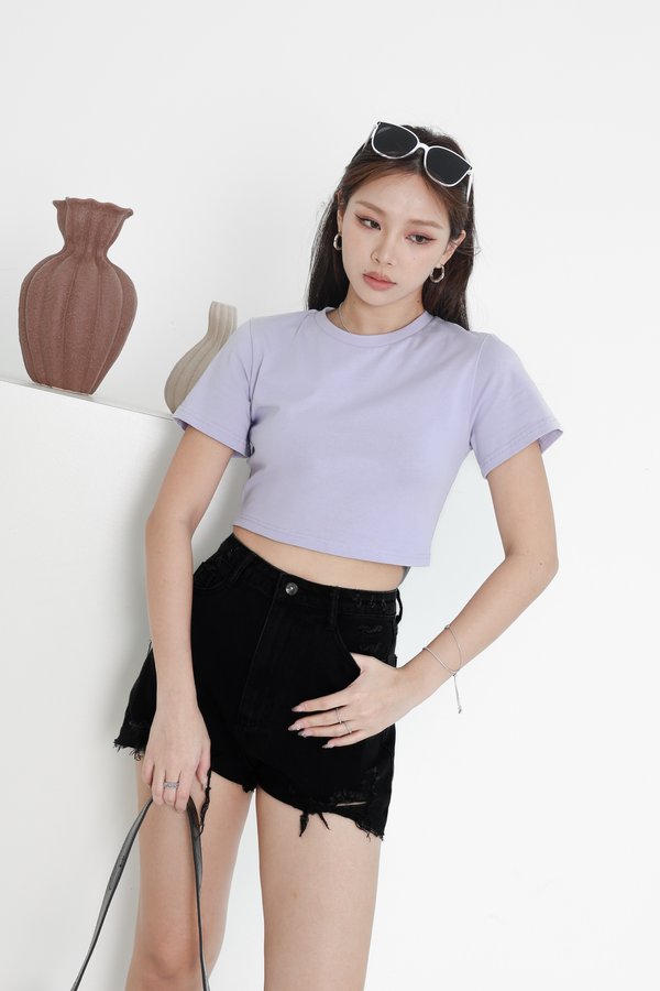 *TPZ* VIBES BOXY TEE IN LILAC