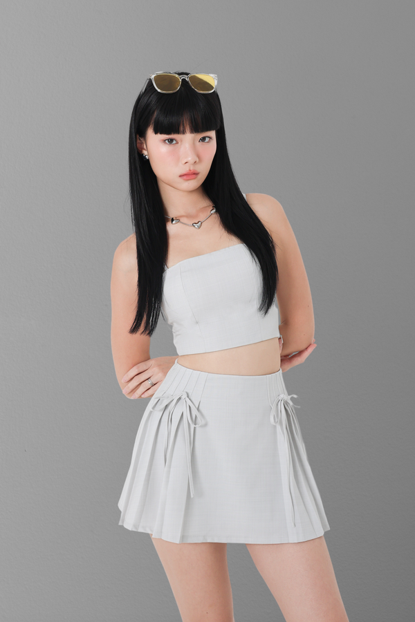 *TPZ* JENNIE PADDED CROP TOP IN SILVER GREY