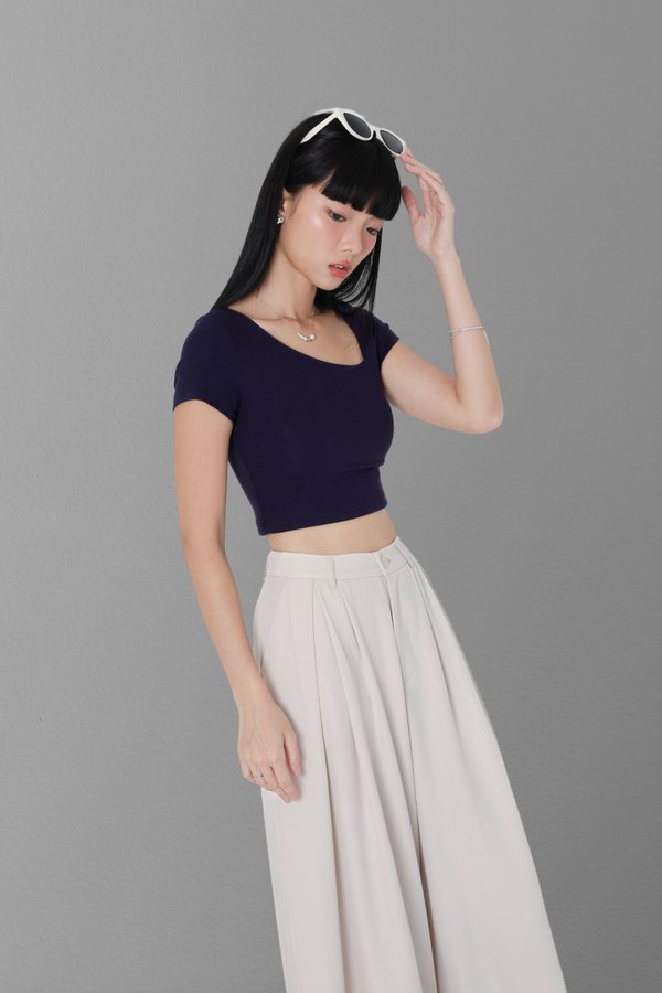 *TPZ* PERFECT CUT BASIC TOP 2.0 (CROPPED) IN NAVY