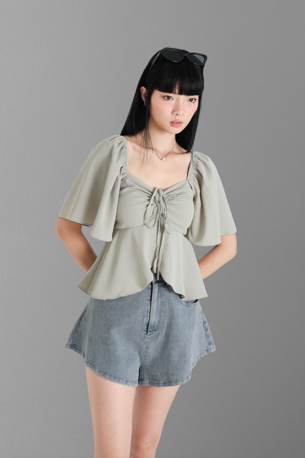 *TPZ* MIRACLE FLUTTER TOP 2.0 IN DUSTY SAGE
