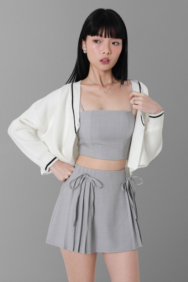 *TPZ* JENNIE PADDED CROP TOP IN WOVEN TAUPE 