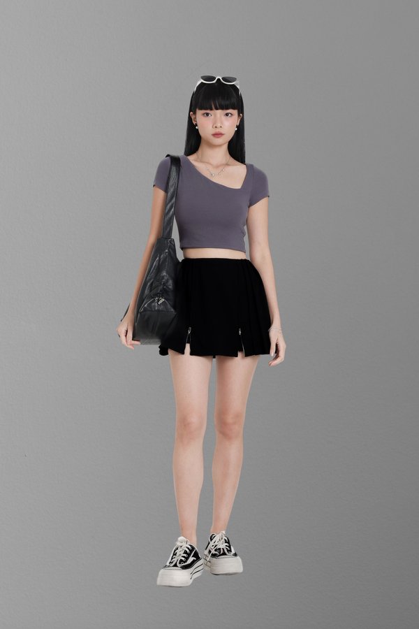 *TPZ* PERFECT CUT BASIC TOP 2.0 (CROPPED) IN GUNMETAL