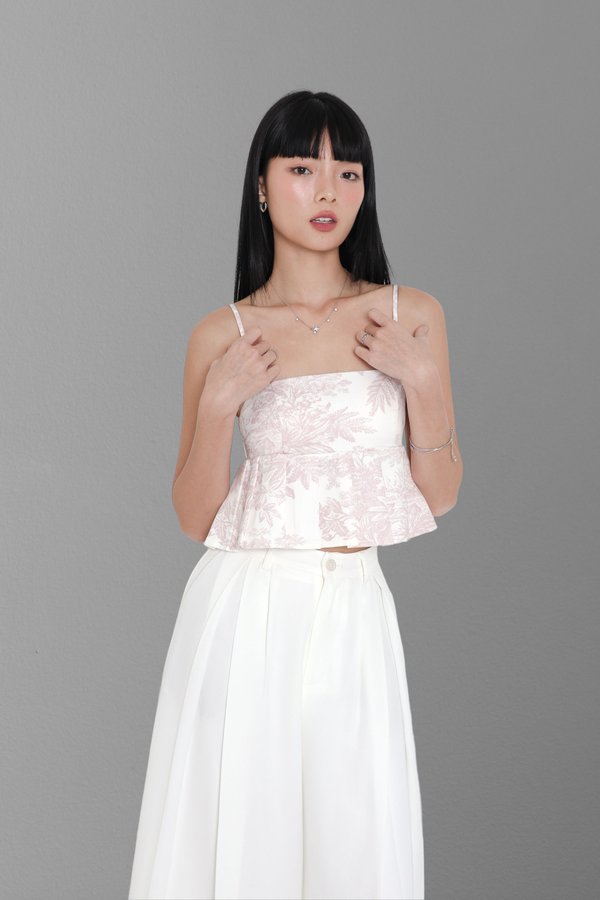*TPZ* BABY DIORA BABYDOLL PLEATED TOP IN SOFT PINK TOILE 