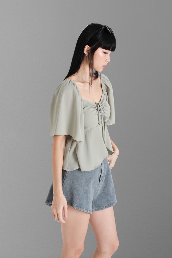*TPZ* MIRACLE FLUTTER TOP 2.0 IN DUSTY SAGE