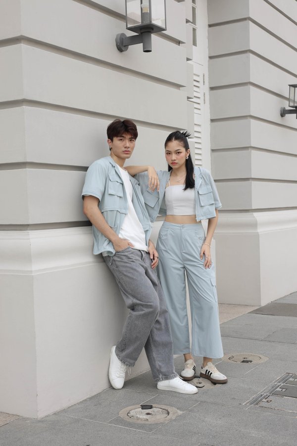 *TPZ* MODULAR CARGO PANTS IN DUSTY BLUE