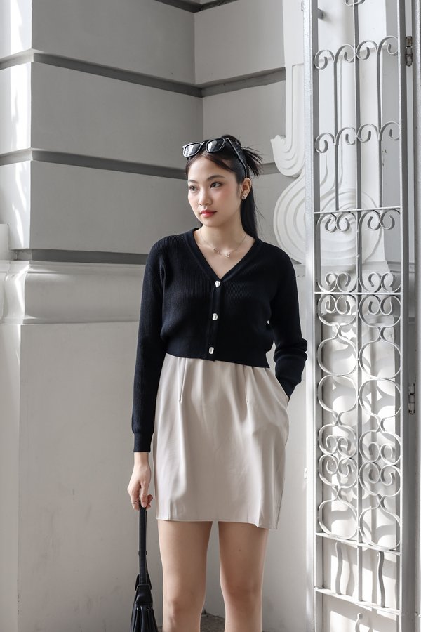 *TPZ* PRECIOUS CROP CARDIGAN IN BLACK