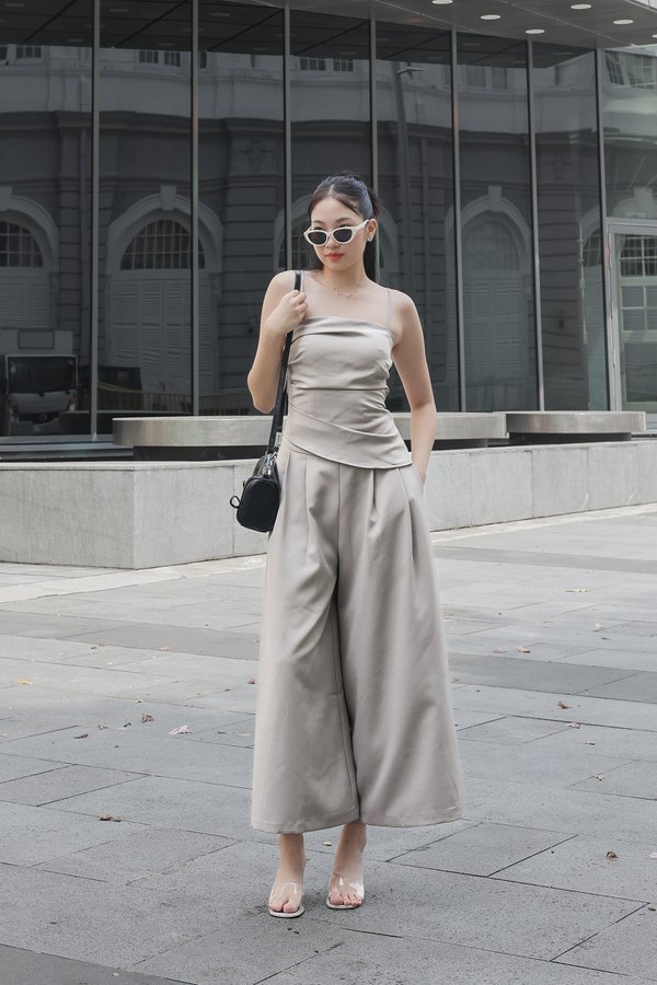 *TPZ* DOVELORA HIGH WAISTED PANTS (PETITE) IN TAUPE