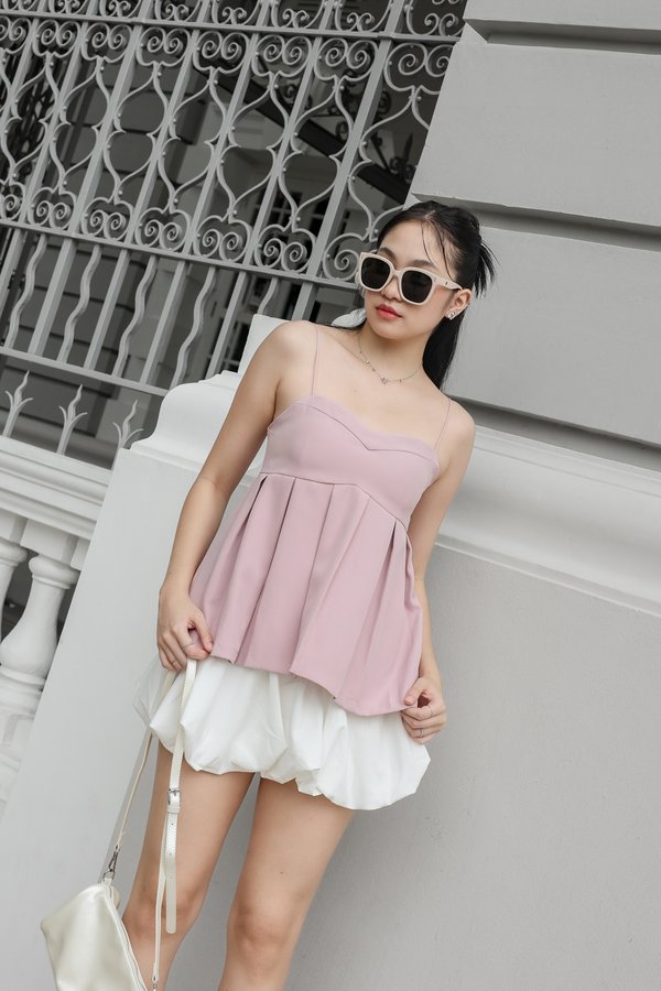 *TPZ* AMBER SWEETHEART BABYDOLL TOP IN BABY PINK