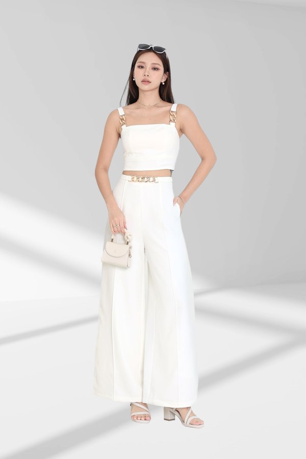 *TPZ* RUNWAY PADDED TOP IN WHITE WITH CHAMPAGNE GOLD HARDWARE