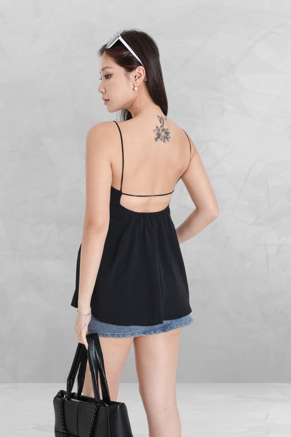 *TPZ* STELLA OPEN BACK PADDED TOP IN BLACK 