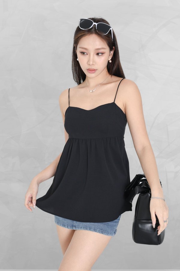 *TPZ* STELLA OPEN BACK PADDED TOP IN BLACK 