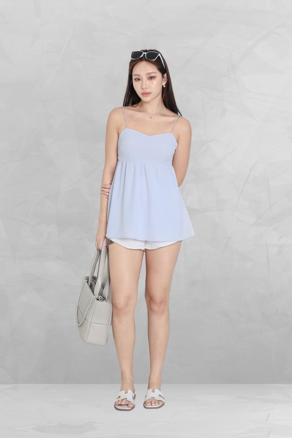 *TPZ* STELLA OPEN BACK PADDED TOP IN MELODY BLUE