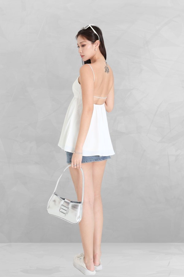 *TPZ* STELLA OPEN BACK PADDED TOP IN WHITE