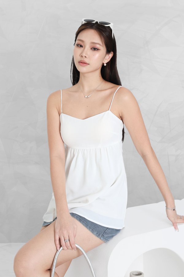 *TPZ* STELLA OPEN BACK PADDED TOP IN WHITE