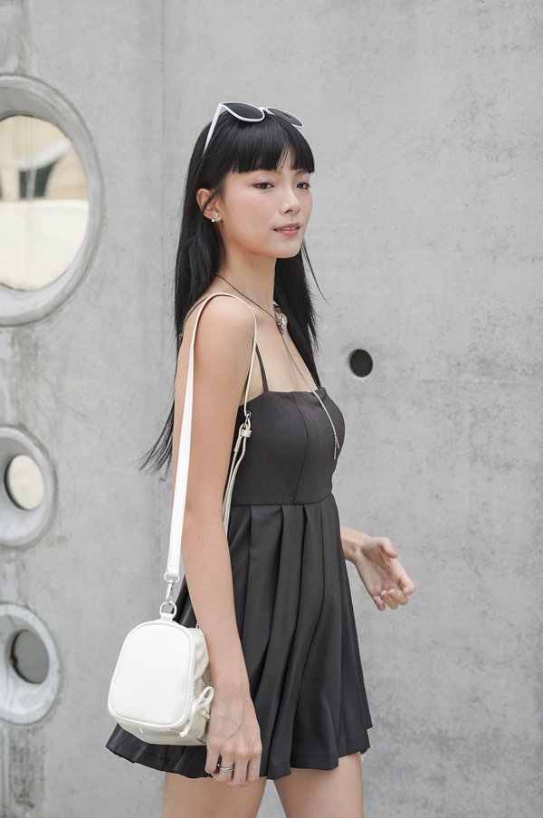 *TPZ* HARMONY PLEATED ROMPER IN GUNMETAL OAK