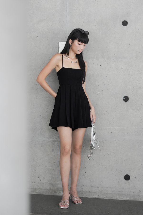 *TPZ* HARMONY PLEATED ROMPER IN BLACK