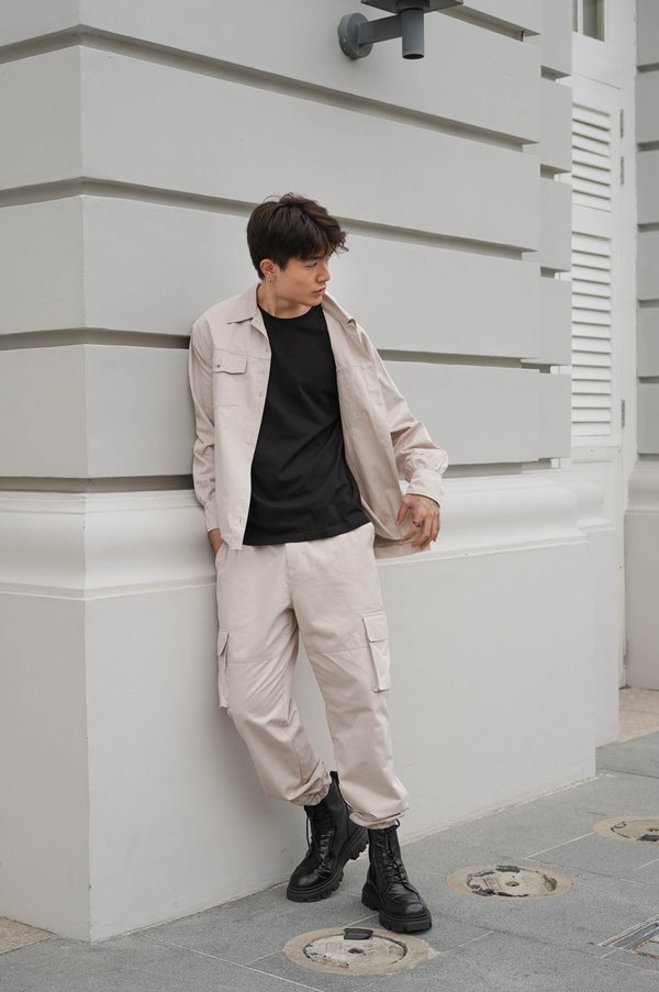 *TPZ* PARALLEL CARGO PANTS IN TAUPE BEIGE