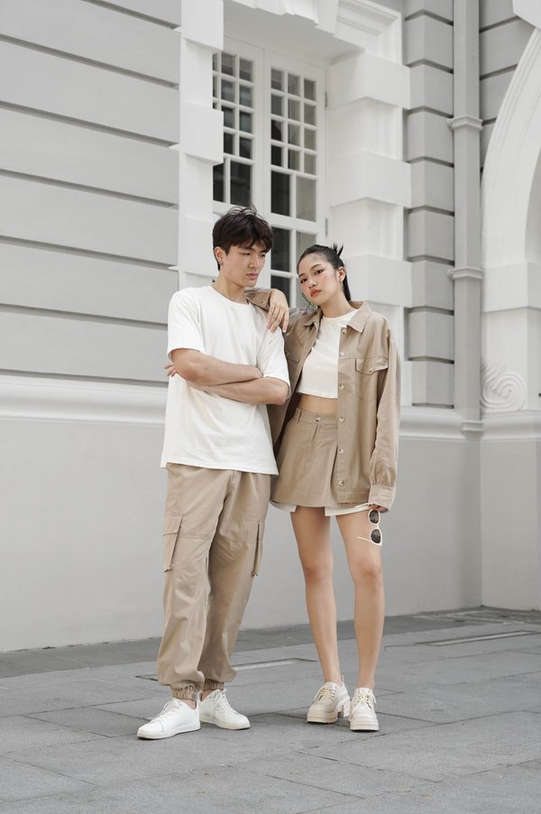 *TPZ* PARALLEL UNISEX CARGO SHIRT/ JACKET IN KHAKI BROWN