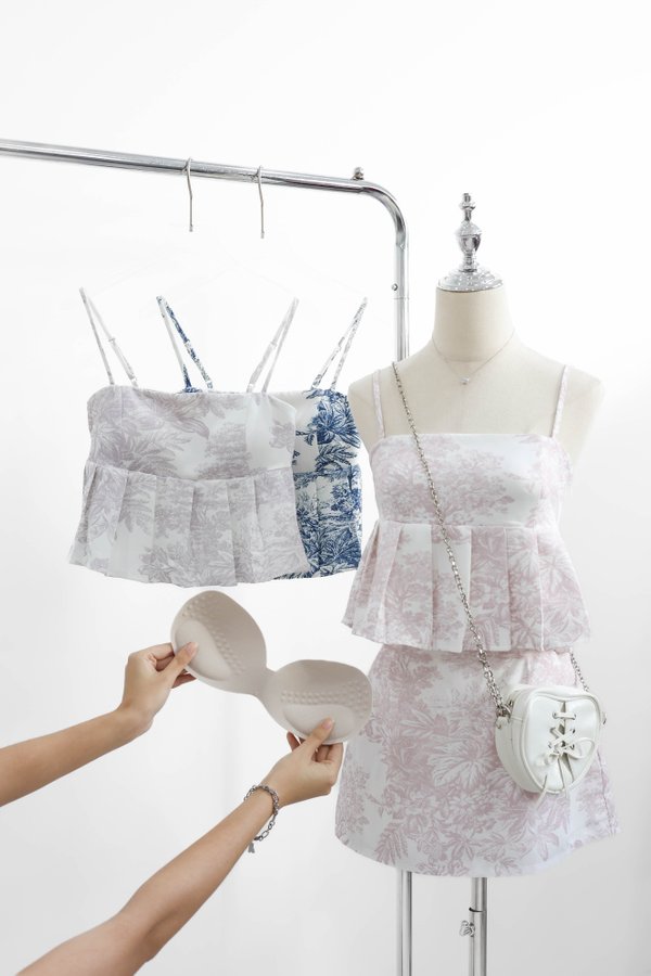 *TPZ* LEGACY FLOWY SKORTS IN SOFT PINK TOILE