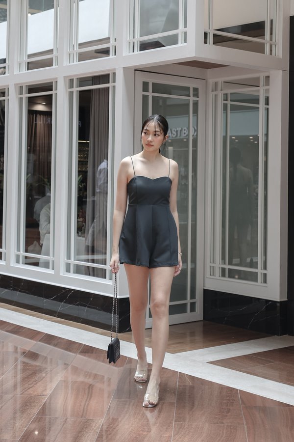 *TPZ* ALLEA PANEL ROMPER IN GUNMETAL GREEN 