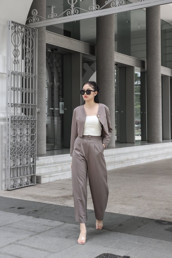 *TPZ* INTUITION HIGH WAISTED PANTS (REGULAR) IN MOCHA TAUPE