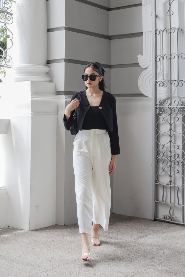 *TPZ* INTUITION HIGH WAISTED PANTS (PETITE) IN WHITE