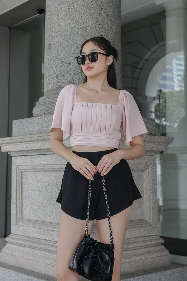 *TPZ* AURA FLUTTER SLEEVES TOP IN SOFT PINK