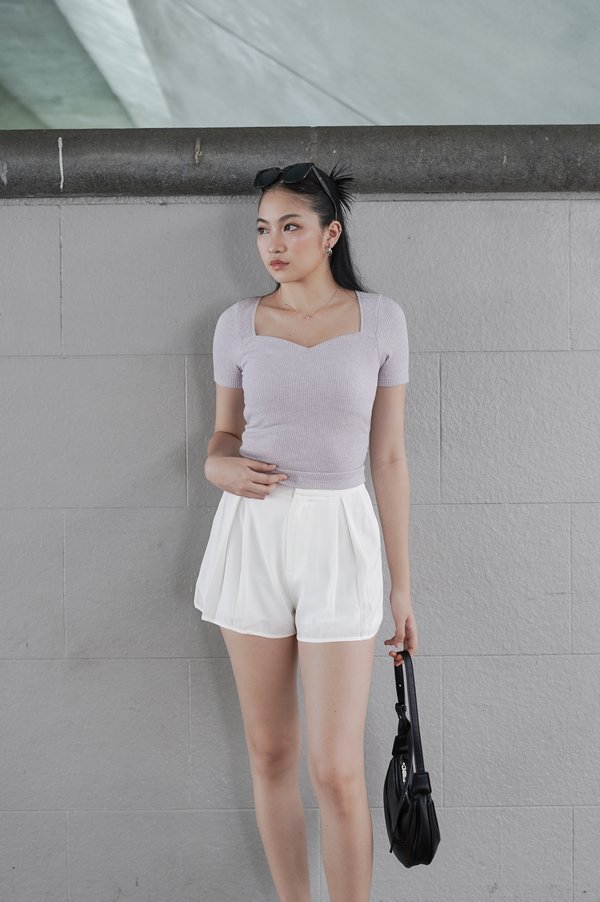 *TPZ* CLOUD SWEETHEART PADDED KNIT TOP IN SOFT LILAC