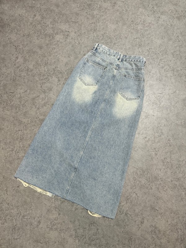 *K-SPECIAL PICKS* FRAYED MIDAXI DENIM SKIRT