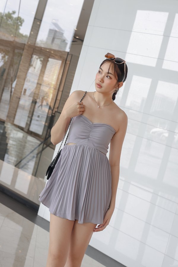 *TPZ* VENNY CUT OUT PLEATED DRESS ROMPER IN SOFT LILAC