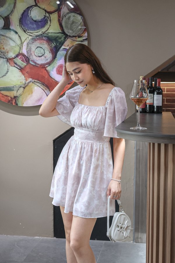 *TPZ* ZOIE FLUTTER SLEEVES DRESS IN PINK FLEUR