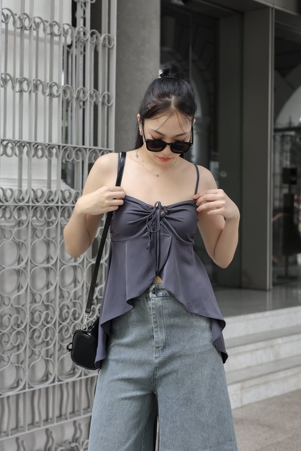 *TPZ* MIRACLE 2 WAYS ASYMMETRICAL TOP 3.0 IN GUNMETAL HAZE