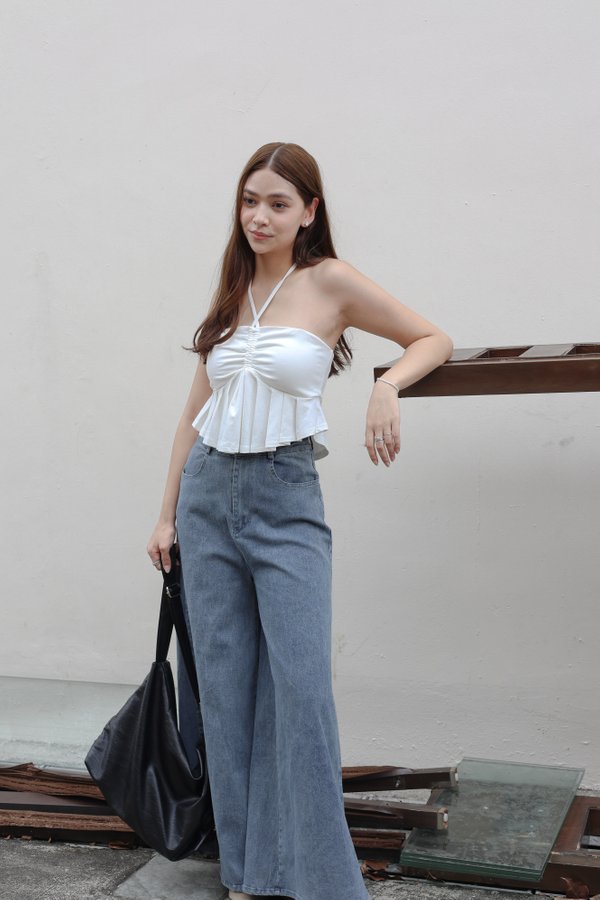 *TPZ* PERFECT 2 WAYS PLEATED TOP IN WHITE