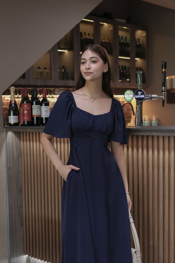 *TPZ* EMPIRE FLUTTER MAXI IN MIDNIGHT BLUE