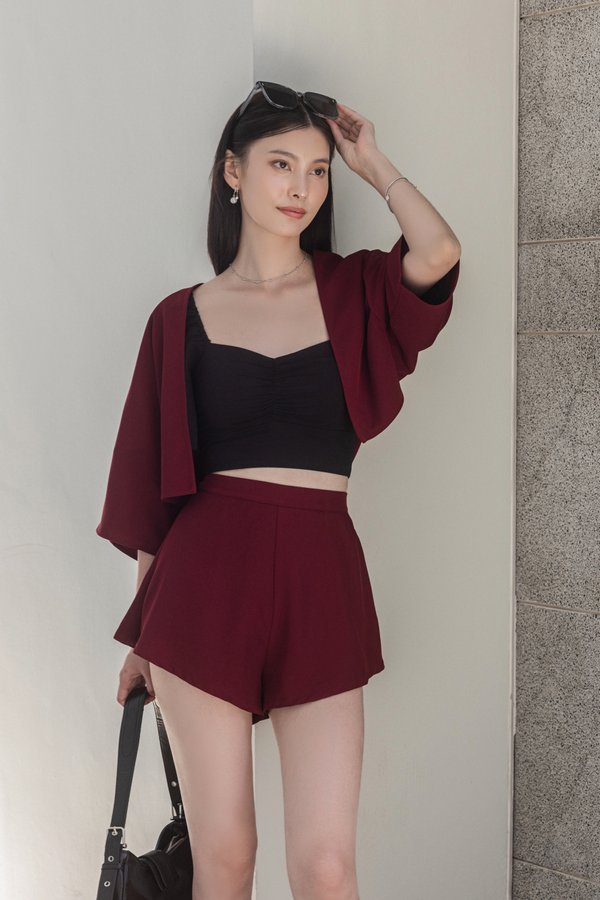 *TPZ* IKIGAI CROPPED KIMONO IN WINE (65)