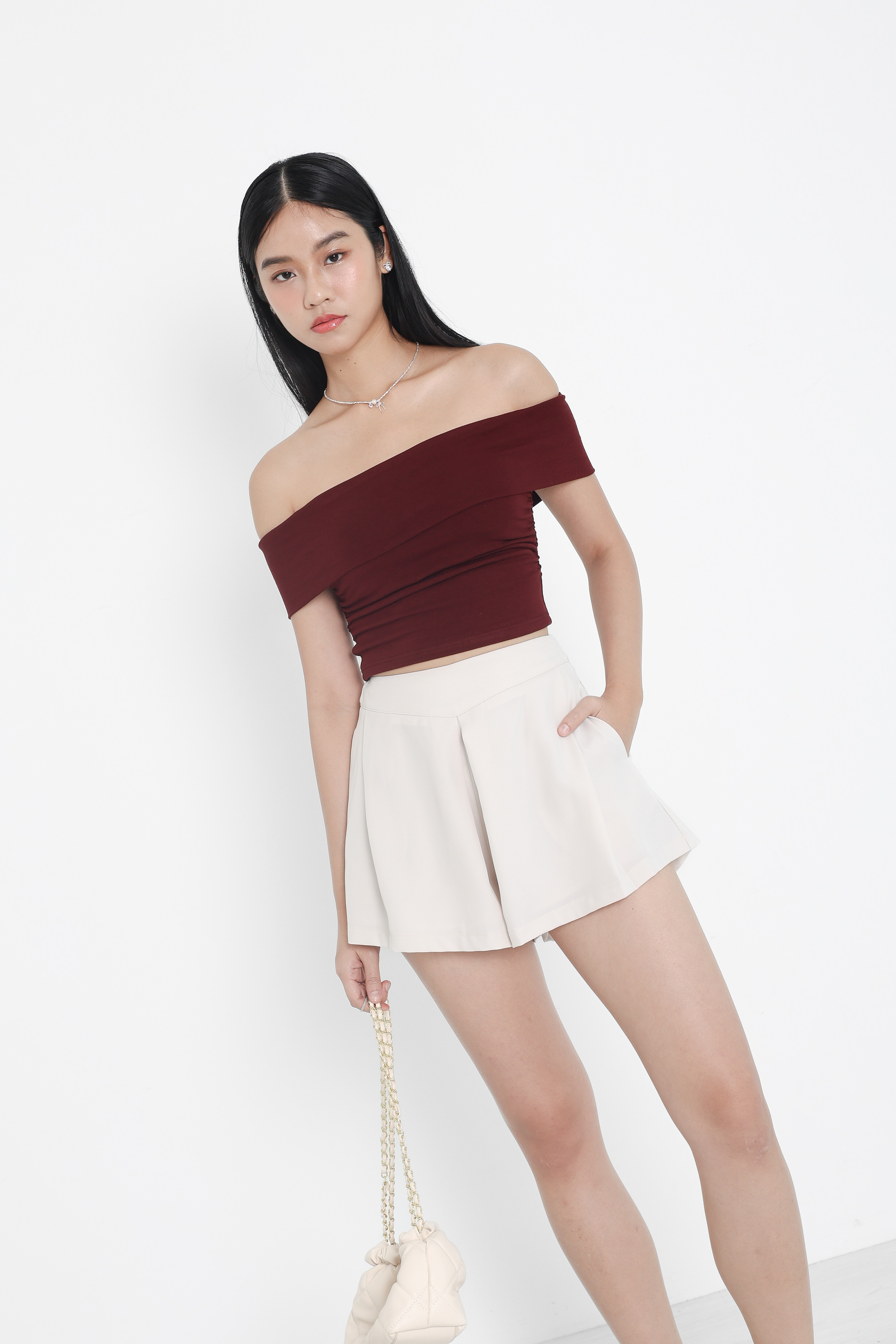 トップス MULTI SHOULDER PARTS RIB TOPS Eaphi 新品】Eaphi MULTI SHOULDER PARTS RIB TOPS