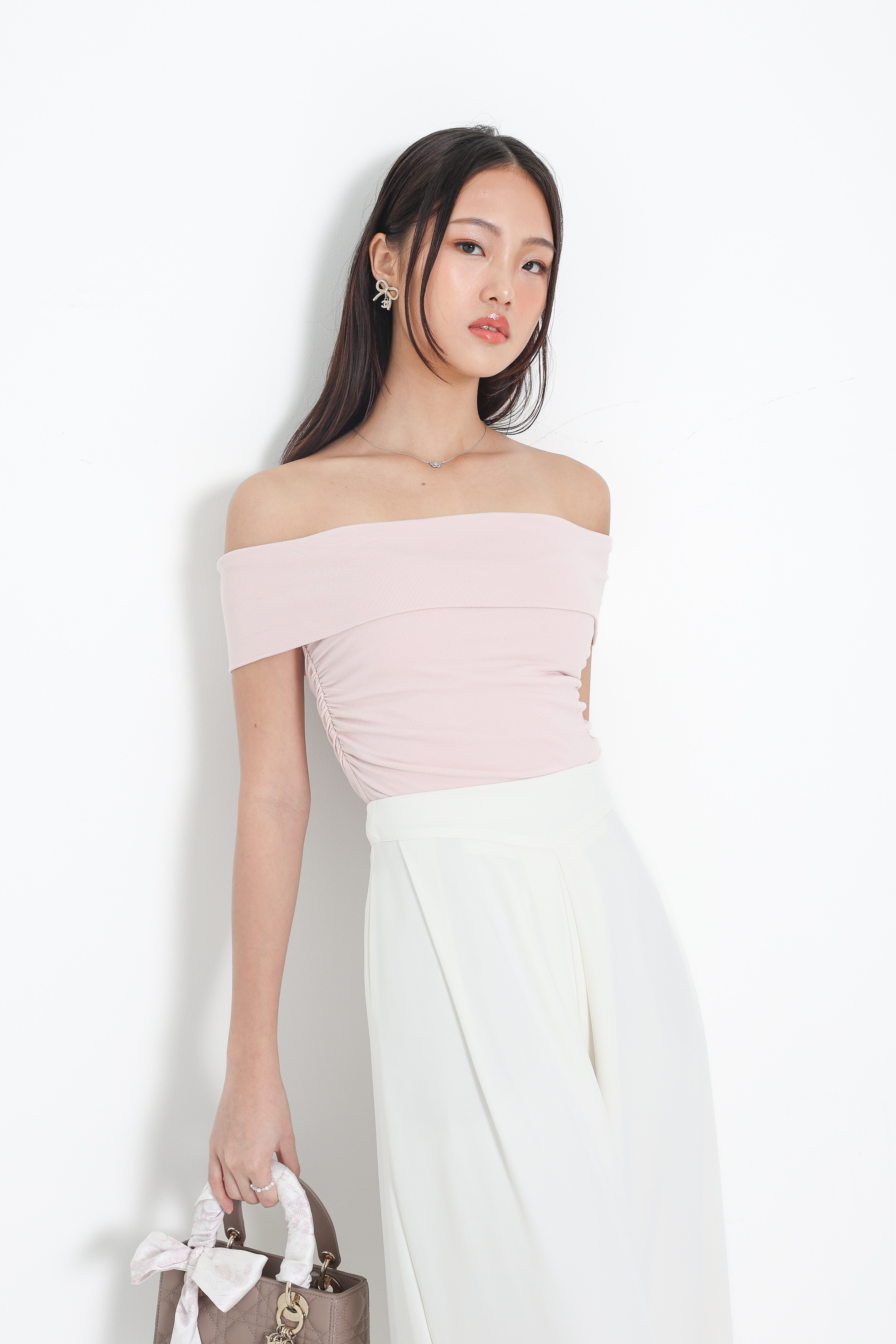 TPZ* PERFECT OFF SHOULDER MULTI WAY TOP WITH SASH IN ICE