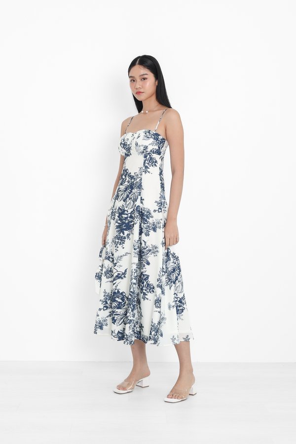 (PREORDER) *TPZ* ALLURE FLOWY MAXI DRESS IN FRENCH BLUE TOILE