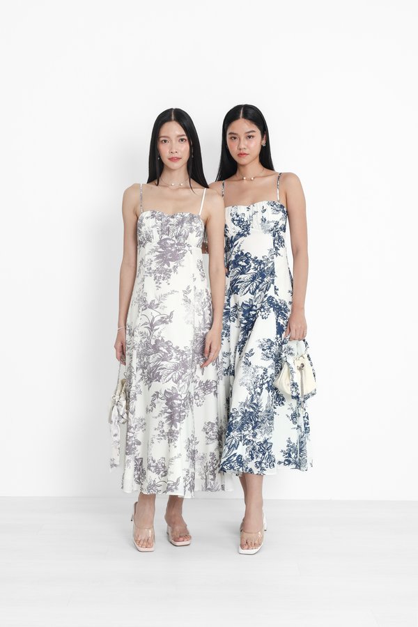 *TPZ* ALLURE FLOWY MAXI DRESS IN GREY LAVENDE TOILE