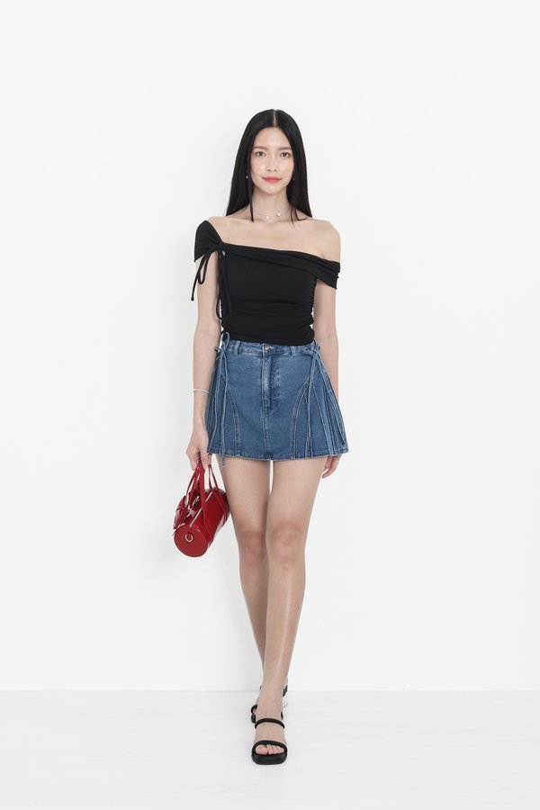 (PREORDER) *TPZ* JENNIE DENIM SKORTS IN DARK WASH