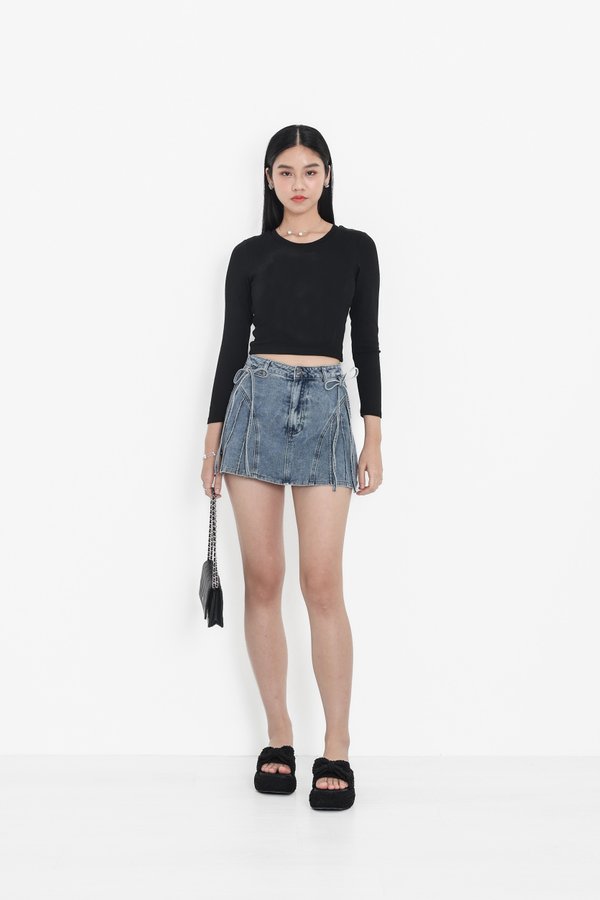 (PREORDER) *TPZ* JENNIE DENIM SKORTS IN MID WASH