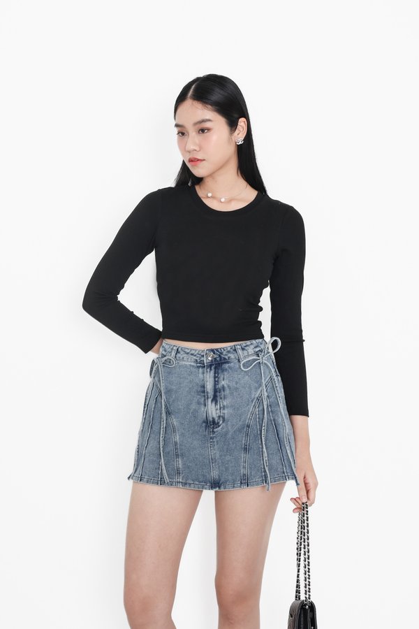 (PREORDER) *TPZ* JENNIE DENIM SKORTS IN MID WASH