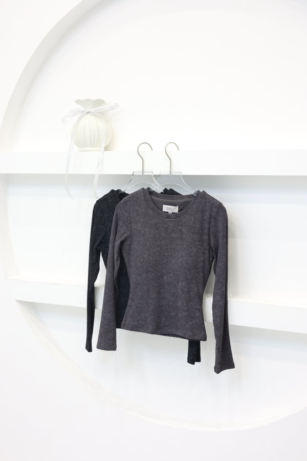 *TPZ* PERFECT BASIC LONG SLEEVES TOP (REGULAR) IN GALAXY BLACK ACID