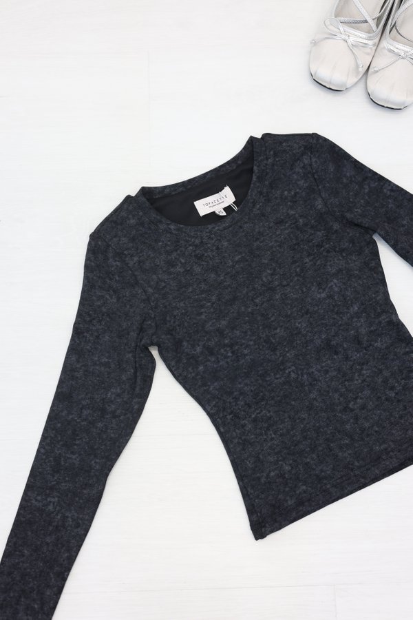 *TPZ* PERFECT BASIC LONG SLEEVES TOP (REGULAR) IN GALAXY BLACK ACID