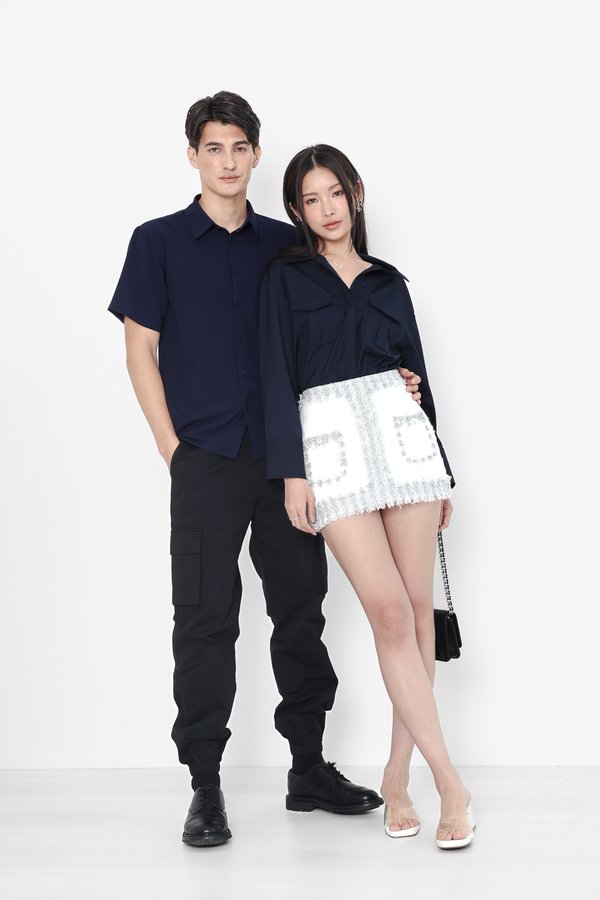 *TPZ* VISTORIA TWEED SKORTS IN ICE BLUE